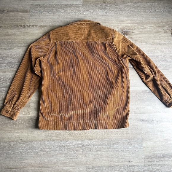 LL Bean Shirt Jacket Womens Large Brown Comfort Corduroy Relaxed Fit Button Up - Picture 7 of 7